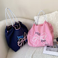 Miniatyrbillede 3 af 10: Snøre Tote Bag Shopping Bag NAVY navy