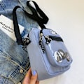 Miniatyrbillede 9 af 10: Canvas skuldertaske Crossbody taske SORT Black