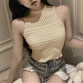 Miniatyrbilde 1 av 10: Hul Sexy Topp Strikket Topp APRIKOS Apricot