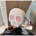 Miniatyrbillede 4 af 10: Læder skuldertaske Skull Crossbody taske HVID White