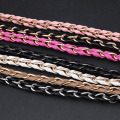 Miniatyrbillede 10 af 10: Håndtaske Metal Chain Læder Crossbody Taske Strap GULD&SORT gold&black