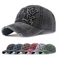 Pikkukuva 2 / 10: Kirjonta Baseball-lippikset Distressed Hole Haalistuneet hatut VIININPUNAINEN wine red