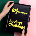 Miniatyrbilde 10 av 10: 100 Days Savings Challenge Sparepenger Binder SVART Black
