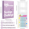 Miniatyrbild 2 av 10: 100 Days Savings Challenge 100 Envelope Challenge Pärm BLÅ Blue