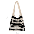 Miniatyrbillede 2 af 10: Hæklet Tote Bag Skuldertaske SORT Black