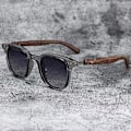 Pikkukuva 6 / 10: Wood Grain Aurinkolasit Neliömäiset Aurinkolasit Läpinäkyvä HARMAA Transparent Gray
