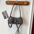 Miniatyrbilde 6 av 10: Leopard Håndveske Lær Clutch Bag BRUN brown