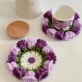 Miniatyrbillede 8 af 10: Hæklet Blomsterbræt Sukkulent Plantekrukkebræt LILLA Purple