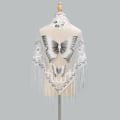 Miniatyrbild 1 av 10: Triangel Scarf Butterfly Brodery Spets Tofs Sjal 2 2 2