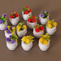 Miniatyrbillede 10 af 10: Dukkehus Miniature Plastic Simulation Vase GUL Yellow