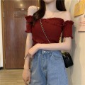 Miniatyrbillede 7 af 10: Off-shoulder bluser One-line skulderhals HVID white