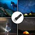Miniatyrbillede 9 af 10: Led dykkerlommelygte nødbelysning SORT black