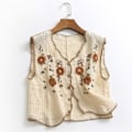 Miniatyrbillede 1 af 9: Vest Top Strikket Hæklet Vest APRIKOS apricot