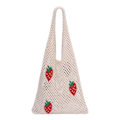 Miniatyrbillede 2 af 8: Strikkede håndtasker Hæklet Tote Bag Skuldertaske Apricot