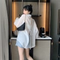 Miniatyrbillede 5 af 10: Damebluse Chiffonbluse WHITE XL(57,5-62,5KG) White XL(57.5-62.5KG)