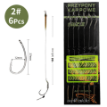 Miniatyrbilde 1 av 10: 6-8 stk Karpefiske Ferdig Krokleder Karpefiskekroker 6pcs WBLB-2