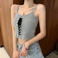 Miniatyrbillede 9 af 10: Crop Top Strikket Camis GRÅ grey