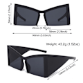 Miniatyrbilde 3 av 10: Semi-Rimless Cat Eye Solbriller Square Solbriller LEOPARD Leopard