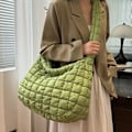 Pikkukuva 7 / 10: Tikattu kangalaukku naisille Puffer-kangaskassi VAALEENVIHREÄ Light Green