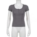 Miniatyrbillede 5 af 10: Kortærmede Crop Tops SORT M Black M