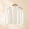 Miniatyrbillede 1 af 9: Rose Jacquard Polyester Sjaler Solbeskyttelsestørklæde HVID White