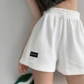 Miniatyrbillede 5 af 10: Dame vaffelshorts Højtaljede sportsshorts GRÅ M grey M