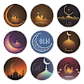 Pikkukuva 1 / 10: 90 kpl Eid Mubarak -tarratarroja, tarrat 7 x 7