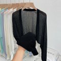 Miniatyrbillede 5 af 10: Strikket cardigan issilkesjal BLÅT Blue