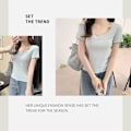 Pikkukuva 9 / 10: Naisten lyhythihainen T-paita Lace Edge Pusero VALKOINEN L White L