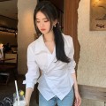 Miniatyrbillede 1 af 10: Langærmet bluse Dameskjorter HVID 2XL White 2XL