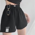 Miniatyrbillede 3 af 10: Dame vaffelshorts Højtaljede sportsshorts SORT L black L