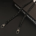Miniatyrbillede 1 af 10: Håndtaske Metal Kæde Læder Crossbody Taske Strap SORT black