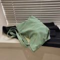 Miniatyrbillede 3 af 10: Blød Corduroy taske Dame Canvas Håndtaske GRØN green