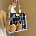 Miniatyrbilde 1 av 10: Damehåndveske Tote Bag KAFFE KNAPP KNAPP coffee button-button