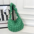 Miniatyrbild 7 av 10: Quiltad tygväska för kvinnor Puffer tygväska MÖRKGRÖN Dark Green
