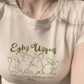 Pikkukuva 3 / 7: Rabbit Print Crop Top Pyöreä pääntie Lyhythihainen L L