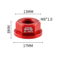 Miniatyrbilde 2 av 10: Barnesykkelmutter M8 Navmutter RØD Red