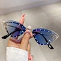 Miniatyrbillede 1 af 10: Cat Eye solbriller Indfattede skærme GRADIENT BLUE GRADIENT BLUE Gradient Blue
