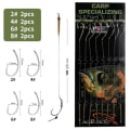 Miniatyrbilde 1 av 10: 6-8 stk Karpefiske Ferdig Krokleder Karpefiskekroker 8pcs WBLB Mix Size