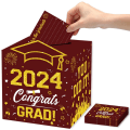 Miniatyrbillede 1 af 10: 2024 Graduation Season Message Box Layout for dimissionsceremoni wine red