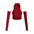 Miniatyrbillede 1 af 10: Turtleneck Suspender Crop Top WINE RED XL wine red XL