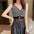 Miniatyrbilde 8 av 10: Printed Knitted Camisole Crop Top APRIKOS for kvinner Apricot