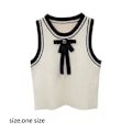 Miniatyrbillede 2 af 10: Kvinders ærmeløs camisole strikket ærmeløs top SORT black
