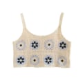 Miniatyrbilde 7 av 10: Bohemian Knitted Hollow Suspender Ermeløs Topp APRIKOS Apricot