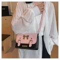 Miniatyrbillede 8 af 10: Sløjfe Håndtaske Lille Firkantet Taske PINK SORT Pink Black