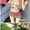 Pikkukuva 3 / 6: Y2k Camisole Topit Print Rajattu liivi Spicy Girl Tank Top White