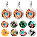 Miniatyrbillede 7 af 10: 20 stk trykt glas cabochons Swirl glas cabochons 16MMCOLOR 16mmcolor random