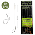 Miniatyrbilde 1 av 10: 6-8 stk Karpefiske Ferdig Krokleder Karpefiskekroker 6pcs WBLB-4
