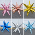 Miniatyrbillede 10 af 10: 12 stk Explosion Star Ballon Starburst Balloner SORT black