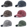 Pikkukuva 3 / 10: Kirjonta Baseball-lippikset Distressed Hole Haalistuneet hatut VIININPUNAINEN wine red